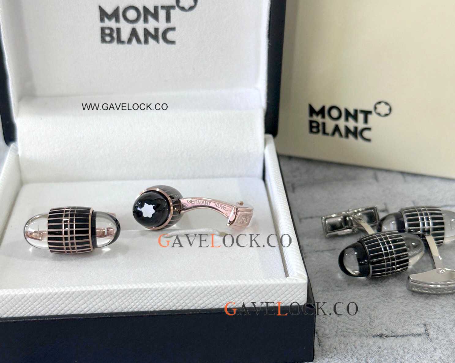 AAA Grade Montblanc Starwalker Rose Gold Vertical Cufflinks - Click Image to Close